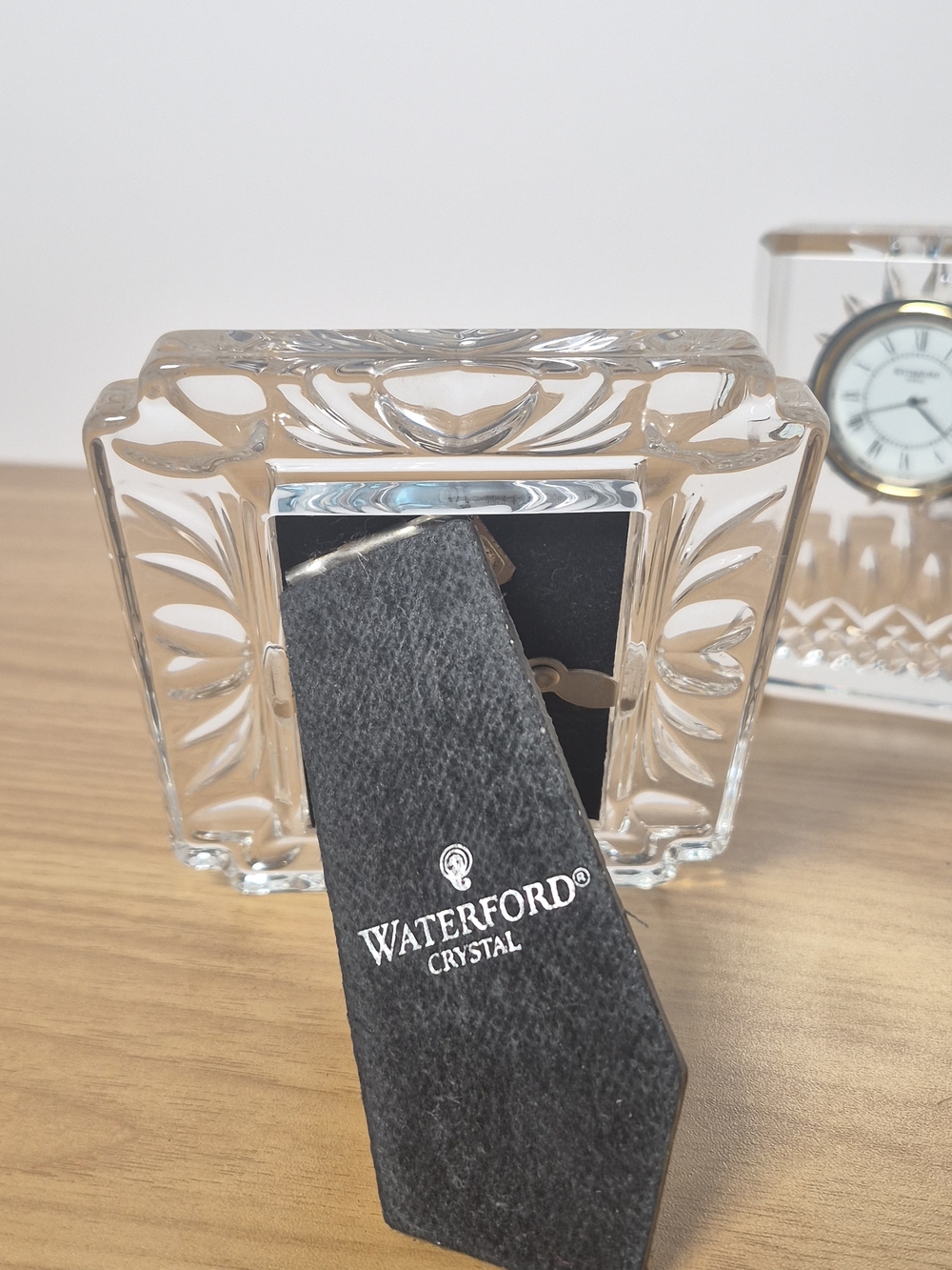 Waterford Crystal Desk Clock & Miniature Picture Frame Set Vintage Luxury Home - Picture 12 of 15